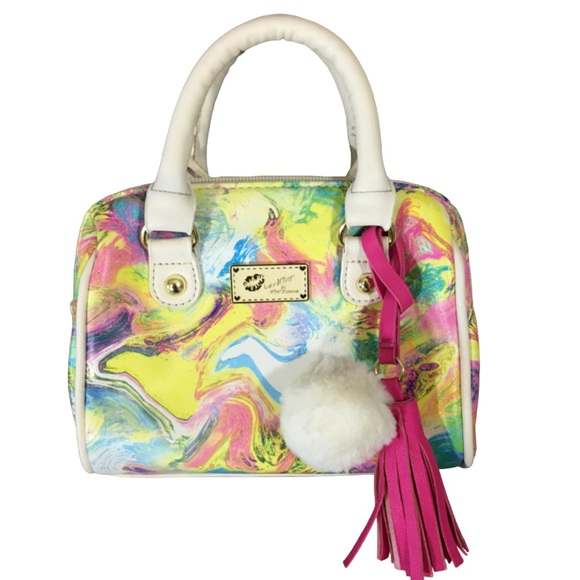 Betsey Johnson Handbags - Luv Betsey By BETSEY JOHNSON Small Tie Dye Handbag Pink Yellow Blue Swirl